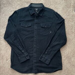 Vans Black Casual Button Down Shirt Sturdy Fabric